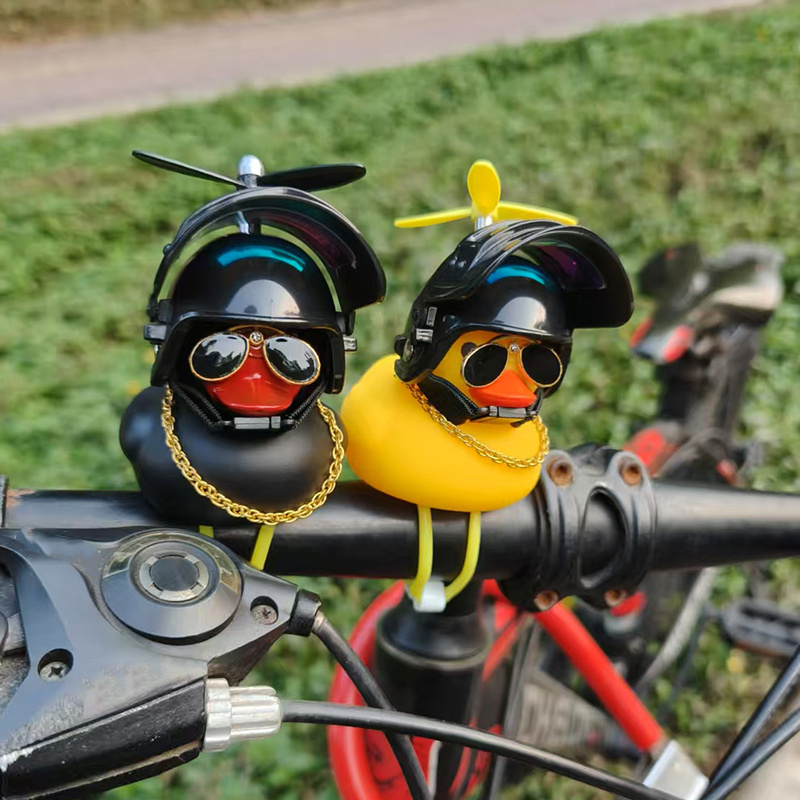 Yellow Cycling Gear - Милая резиновая утка, велосипедный руль, украшение