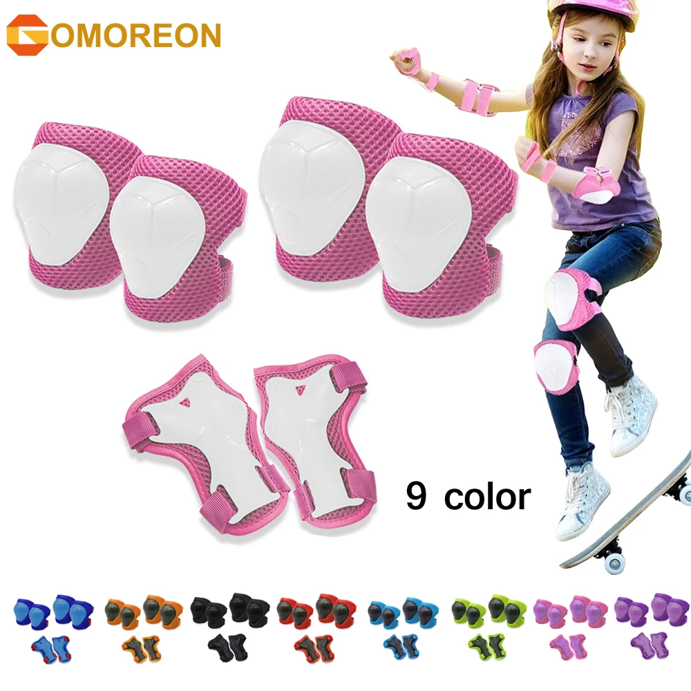 Cycling Protective Gear Kids - GOMOREON 6 шт./компл. детские наколенники налокотники