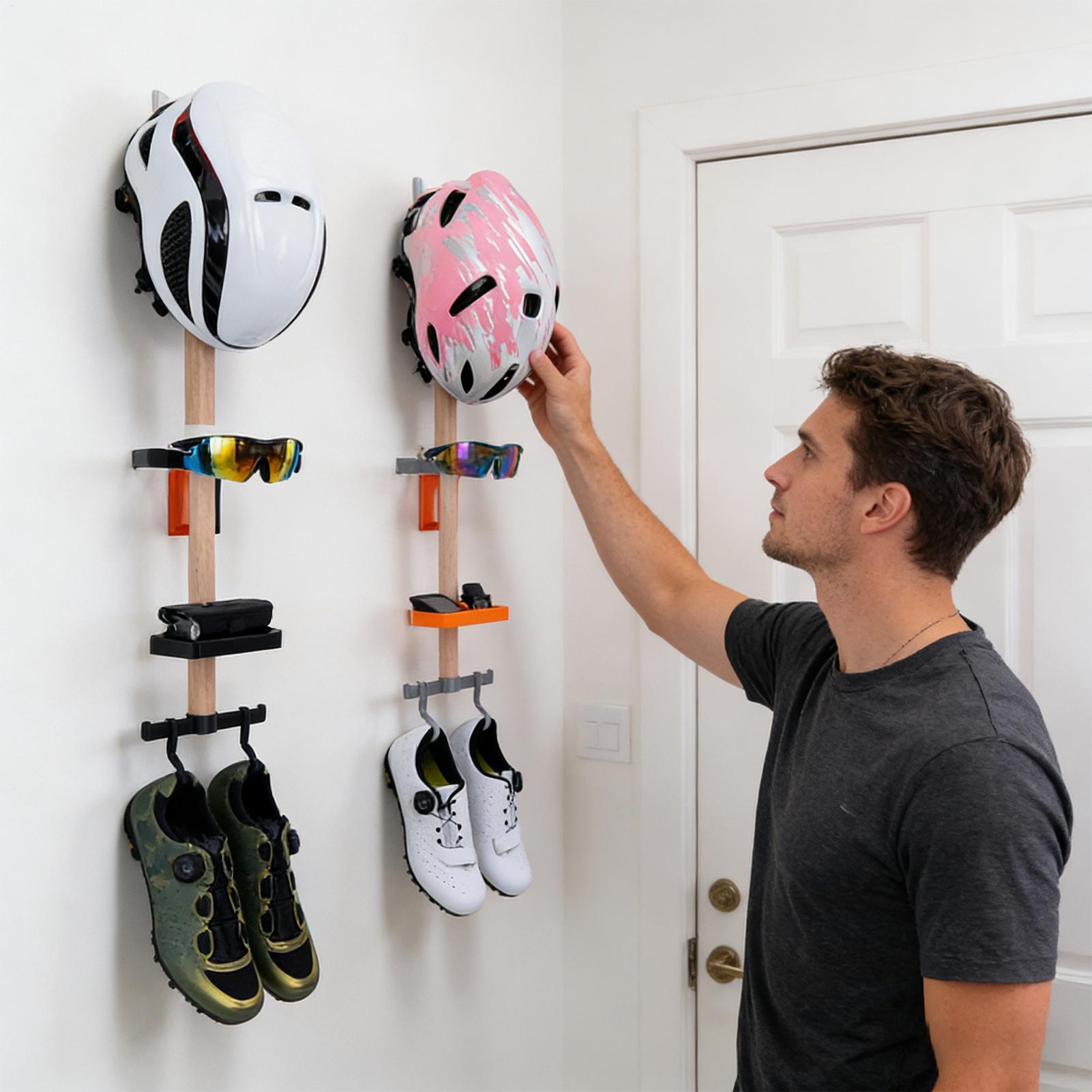 Cycling Gear Wall Mount - Вертикальная настенная стойка-органайзер для велосипедных принадлежностей,