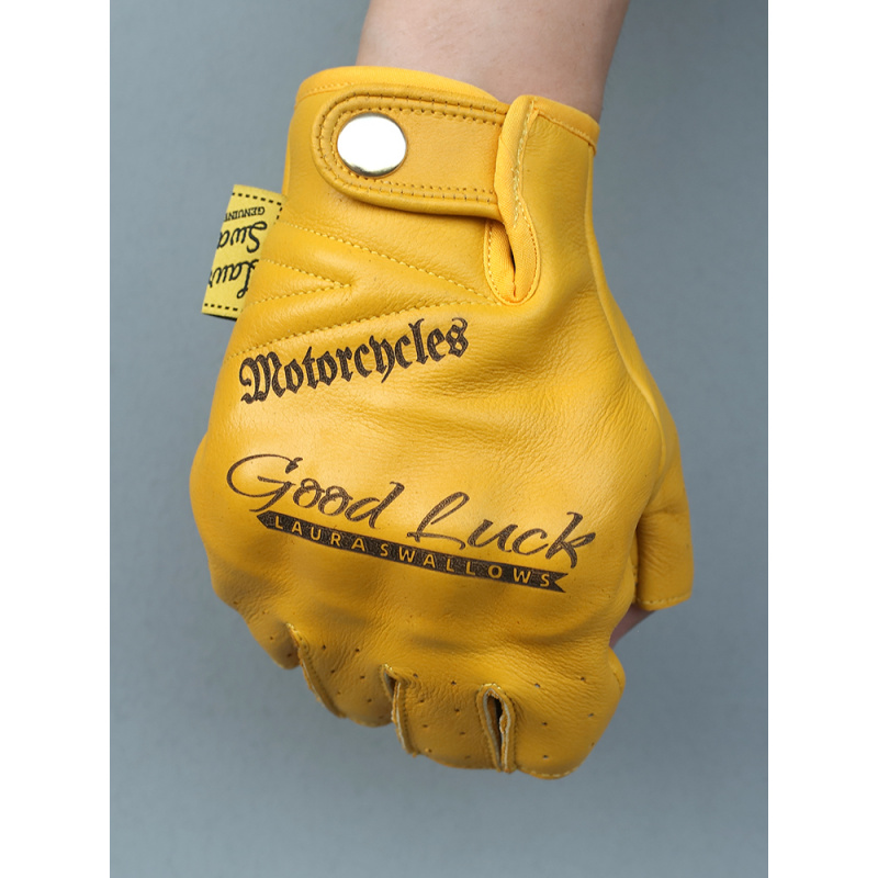 Yellow Cycling Gear - Летние желтые мотоциклетные перчатки из воловьей