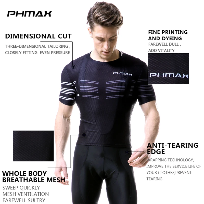 PHMAX Мужская быстросохнущая о – обзор и цена Cycling Gear Clothing